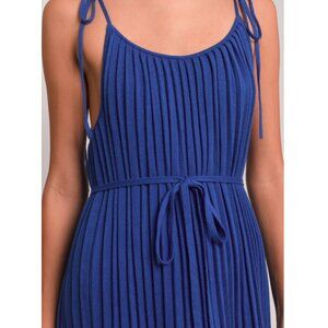 Eleven Six Blue Simone PIMA COTTON Sleeveless Midi Dress Size XS/S Retails: $398
